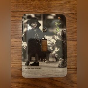 Black & White Retro/Vintage Inspired Photo Light Switch Cover W/ Red Rose Detail